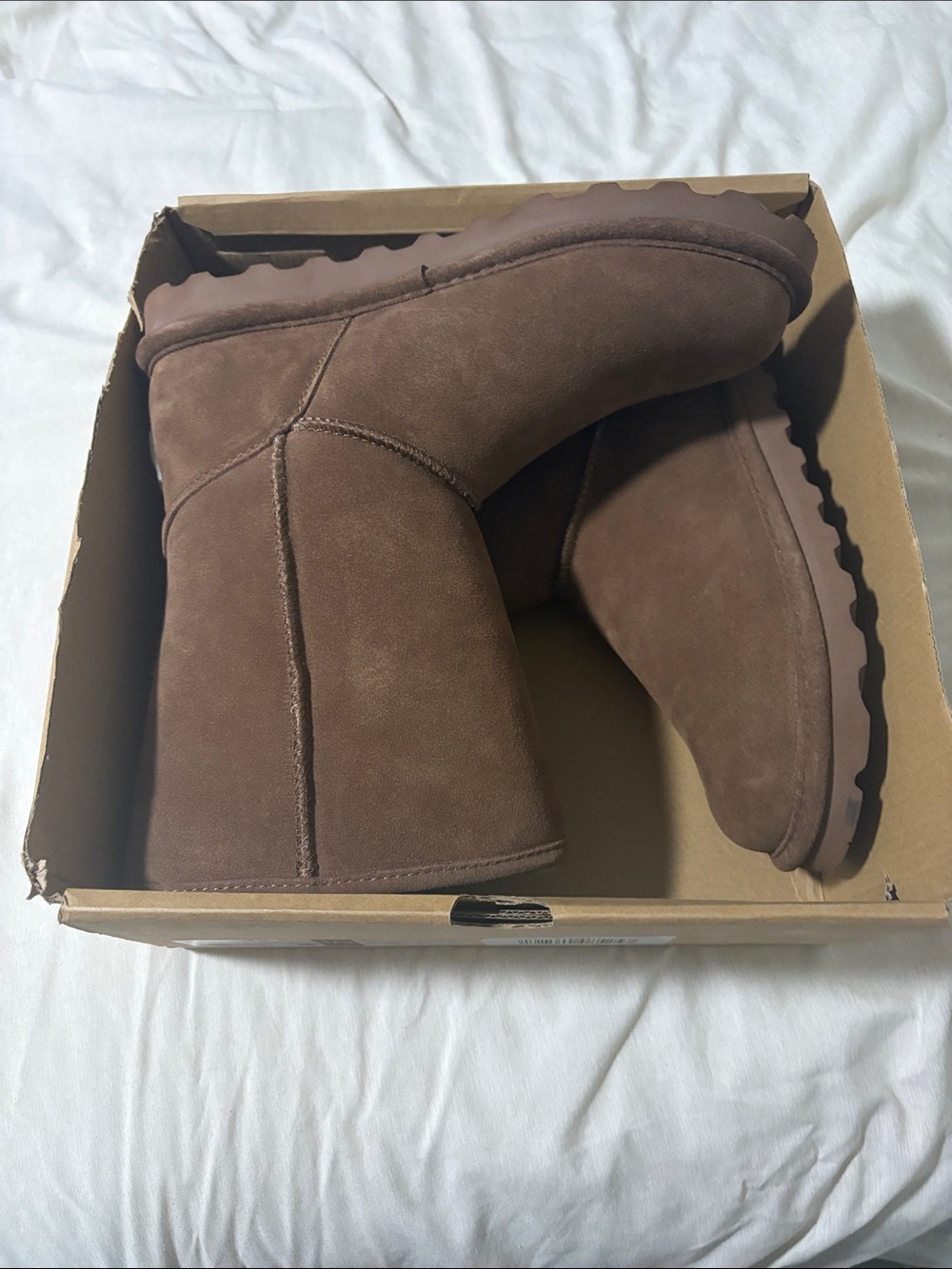 BearPaw Women's Brown Suede Mid-Calf Booties